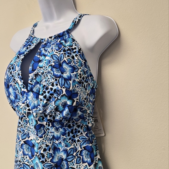 Sunsets Mia Tankini Top Bay Blues Floral E Cup - Picture 3 of 8